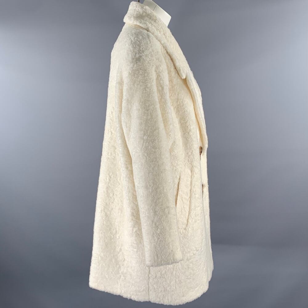 KATE SPADE Size XL Cream Acrylic Blend Faux Fur Peacoat - Picture 3 of 6